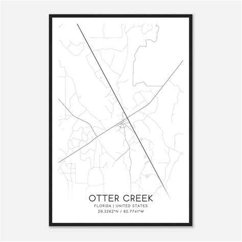 Otter Creek Florida Map Poster, Modern Home Decor Wall Art Print ...