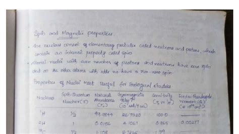 NMR Notes Complete - Spin and Magnetic Properties of Nuclei - Studocu