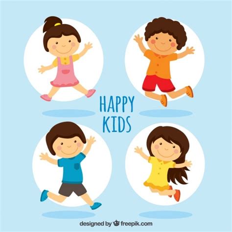 Happy Kids Illustration | Premium Vektor