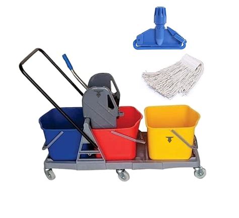 TARGET HYGIENE Three Bucket MOP Wringer Trolley| 3 Bucket Wringer ...
