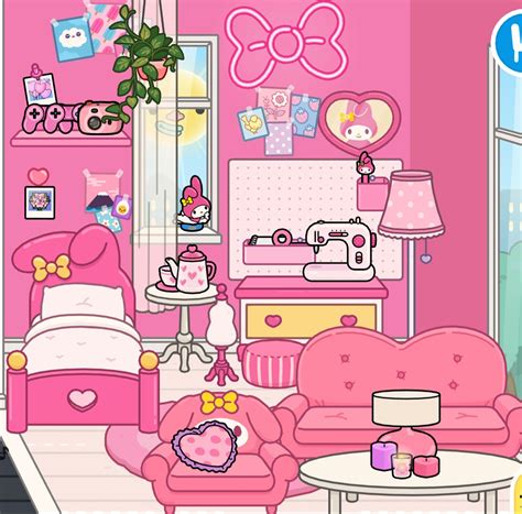 💗My Melody💗 Bedroom TocaBoca Idea! | Hello kitty bedroom, Hello kitty ...