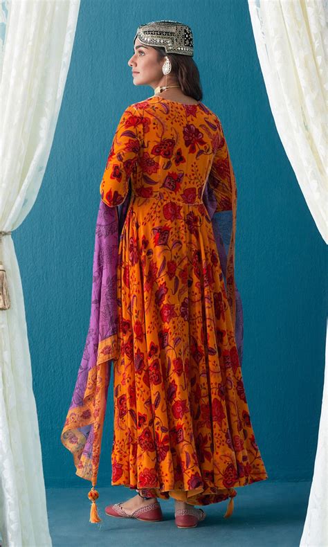 Khizaan Chintz Mustard Silk Dupatta Only – Ridhiiee Suuri