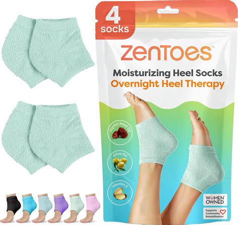 Amazon.com : ZenToes Moisturizing Socks for Cracked Heel Treatment, Vitamin E, Olive Oil and ...