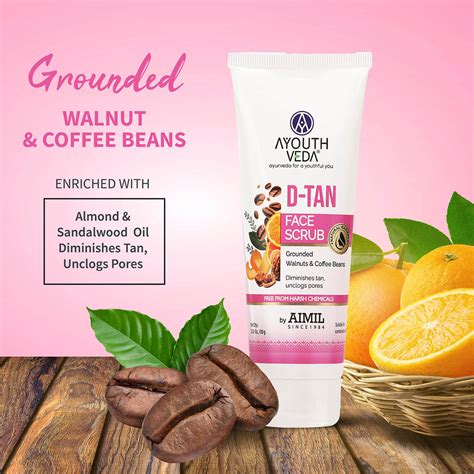 Ayouthveda D-Tan Scrub for Tan Removal, Glowing Skin & Deep Exfoliatio