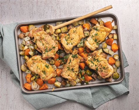 Oven Roasted Chicken Thighs with Root Vegetables Recipe | SideChef