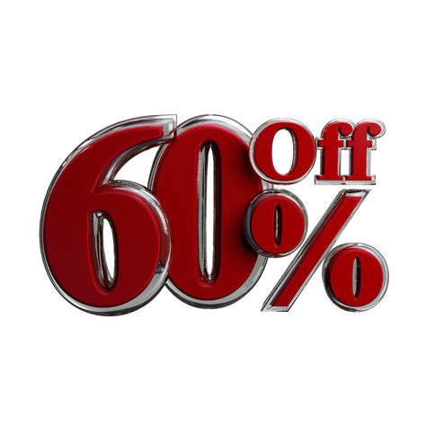 Promotion 60 percent off 3D Render 11704581 PNG