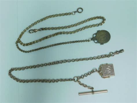 Lot - 2 Pocket Watch Chains & Fobs