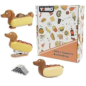 Yobro Desk Stapler Set,Office Supply Kit Includes Tape Dispenser & Mini ...
