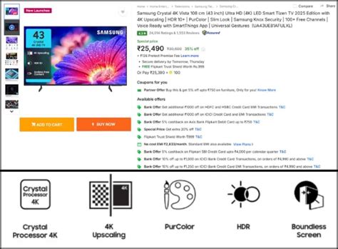 Flipkart Year End Sale నుంచి 23 వేలకే శాంసంగ్ 4K Smart TV అందుకోండి.!