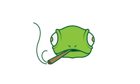 Rauch mit Kopf Chamäleon Logo Symbol Vektor Symbol Illustration ...