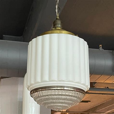 Art Deco Milk Glass Pendant Light at 1stDibs | art deco pendant lights ...