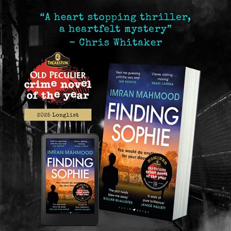 FINDING SOPHIE longlisted for Old Peculiar 'Crime Novel of the Year ...