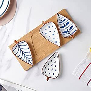Buy Nestasia Contemporary Leaf-Shaped Ceramic Blue and White Glossy ...