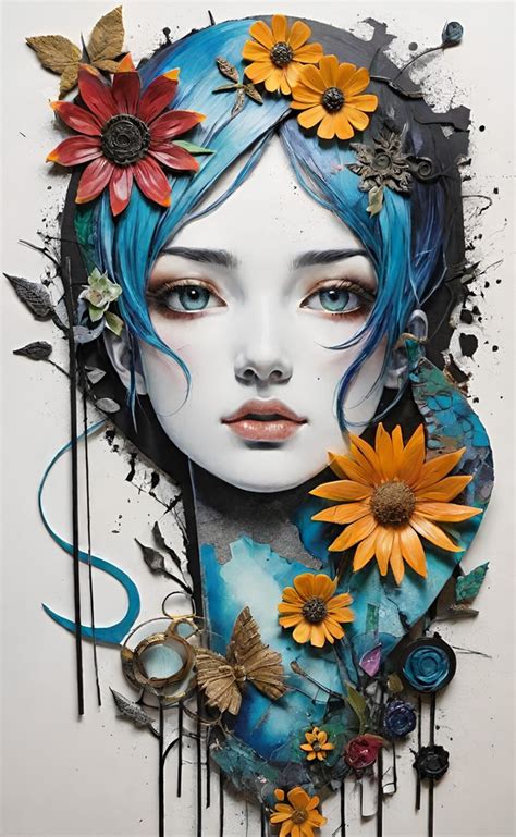 Mixed-Media Woman Portrait Free Stock Photo - Public Domain Pictures