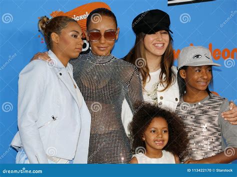 Mel B, Madison Brown Belafonte, Angel Iris Murphy Brown and Phoenix Chi ...