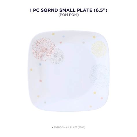 Buy Corelle Square Round Asia Pom Pom 6 pcs Sq. Small Plates online in ...