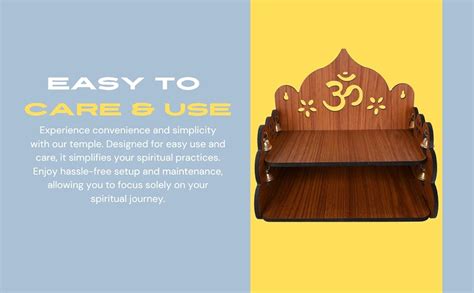 Gojeeva Wood Hand Crafted Om Pattern Home Temple for Puja Temple for ...