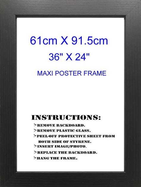 Modern Black Maxi Poster Frame 61 x 91.5cm -36 x 24 Inch- Large Picture ...