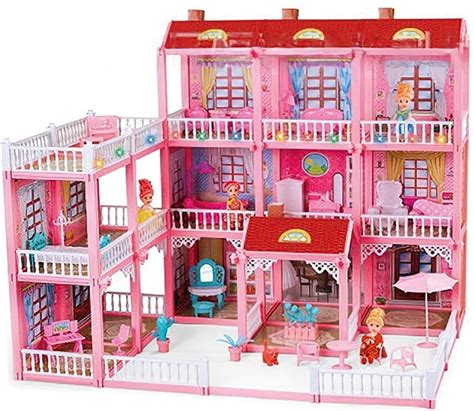 Buy RVM Toys Big Size Large 310 Pcs Mansion Pink Doll House 2.5 Feet x ...