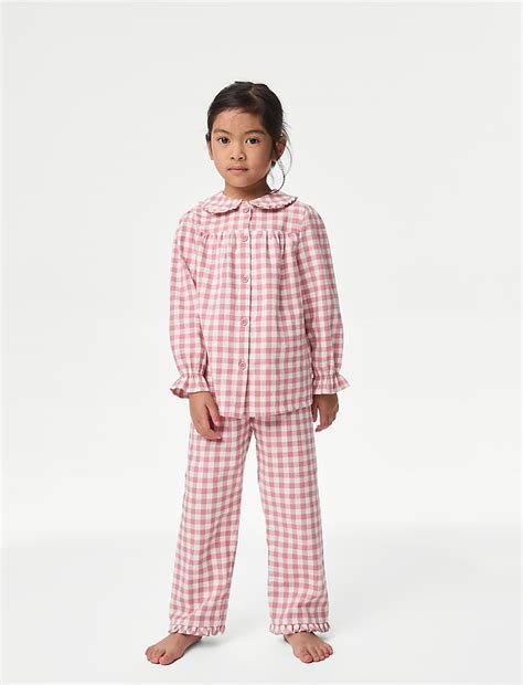 Buy Pure Cotton Checked Pyjamas (1-8 Yrs) at Marks & Spencer
