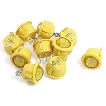 Alcoa Prime10 Pcs Yellow Indicator Light 3 Pin SPST ON OFF Rocker Boat ...