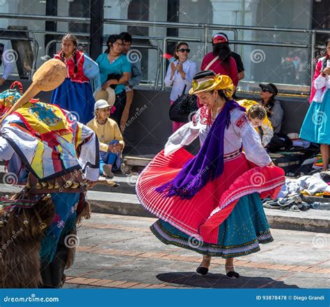 Group in Local Costume Performing Ecuadorian Traditional Dance - Quito ...
