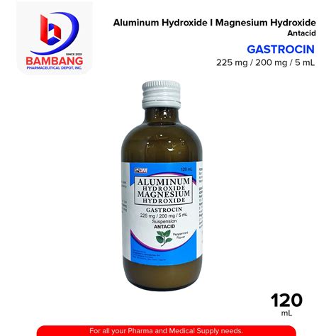 GASTROCIN Aluminum Hydroxide Magnesium Hydroxide Suspension Antacid 22 ...