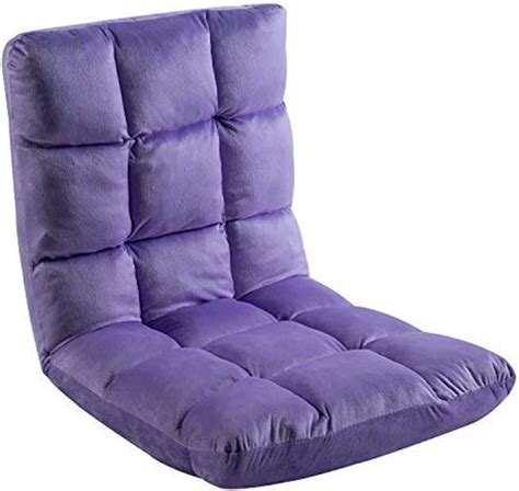 Indoor 5-Position Adjustable Floor Chair with Back Support Folding ...