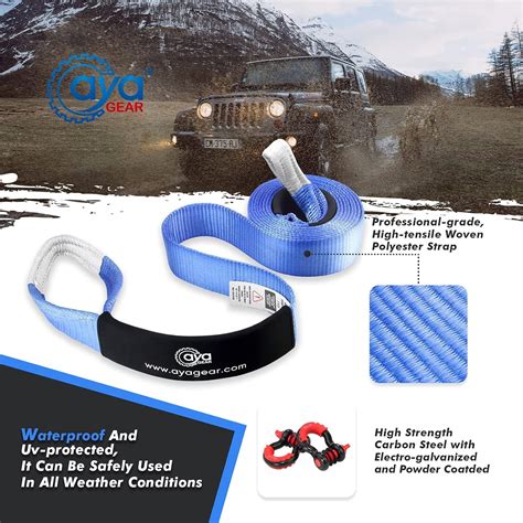 Buy AYA Gear Off Road Recovery Silver Kit| 3 x 20ft Heavy Duty 30,000 ...