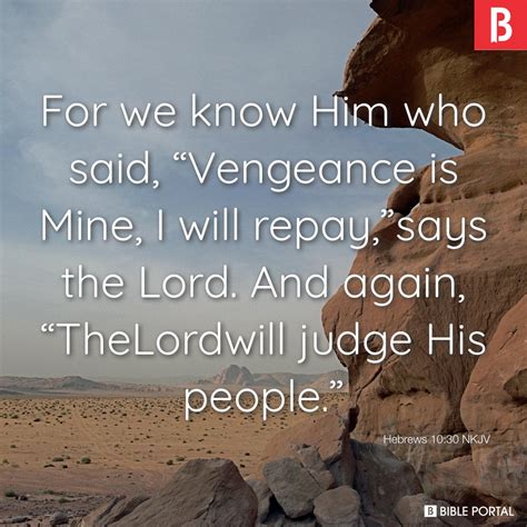 Hebrews 10:30 NKJV - Bible Scripture Image - Bible Portal