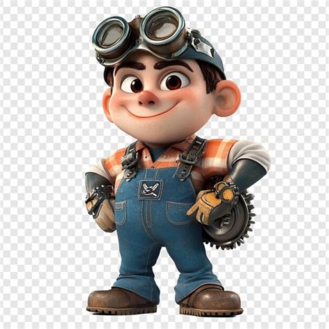 Animated character with goggles | Premium AI-generated PSD