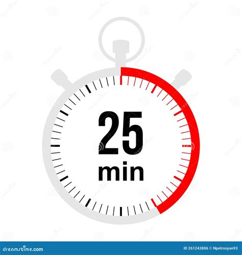 25 Minutes Timer. Stopwatch Symbol in Flat Style. the Stopwatch ...