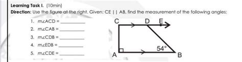 Use the figure at the right.Given:CE//AB,find the measurement of the ...