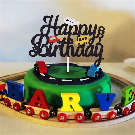 Transportation Cake Toppers - Traffic Themed Kids Birthday Party ...