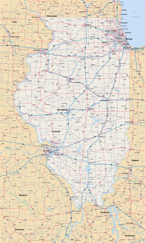 Printable Road Map Of Illinois