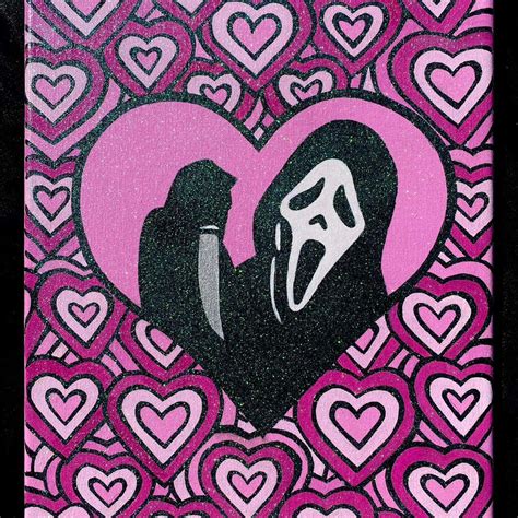 Download Pink Heart Ghostface Artwork Wallpaper | Wallpapers.com