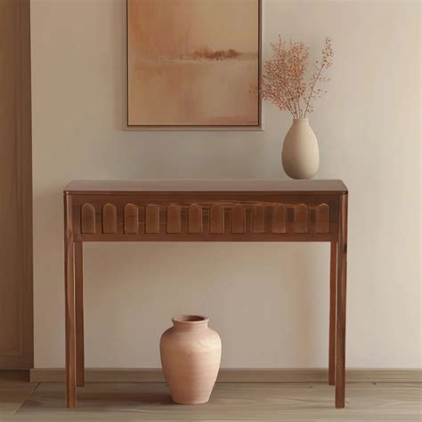 Taksha Solid Wood Console Table (Teak) – DZYN Furnitures
