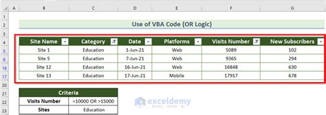 Image result for Excel VBA Multiple Filters