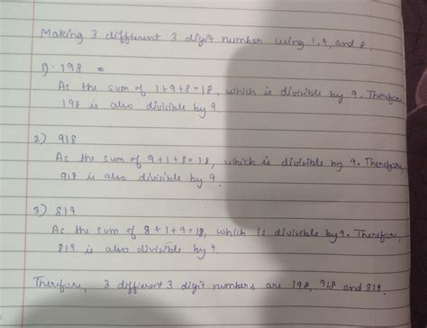 H.در9889749+8+8+9+7+4 = 45Make 3 different 3 digit numbers using 1,9 ...