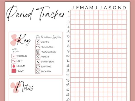 Buy Period Tracker Printable, Menstrual Tracker Digital Download ...