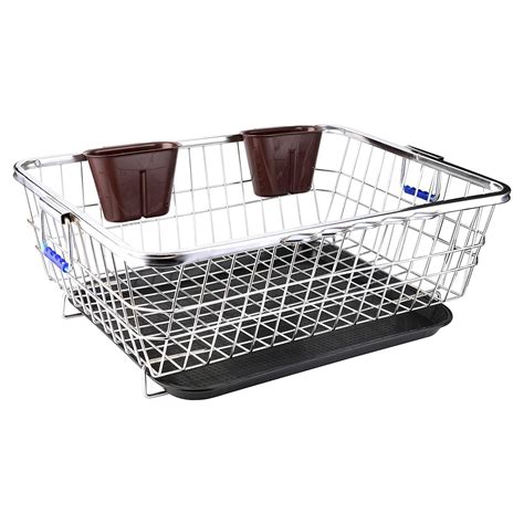 NAVRANG 60x47x23 CM With Drip Tray Stainless Steel Dish Drainer Basket ...