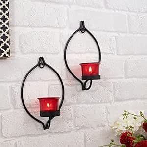 Buy Homesake® Set of 2 Decorative Black Eye Wall Sconce/Candle Holder ...
