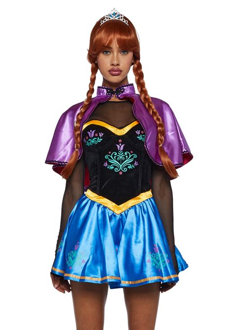 Nordic Princess Anna Frozen Sexy Womens Halloween Costume Set - Black ...