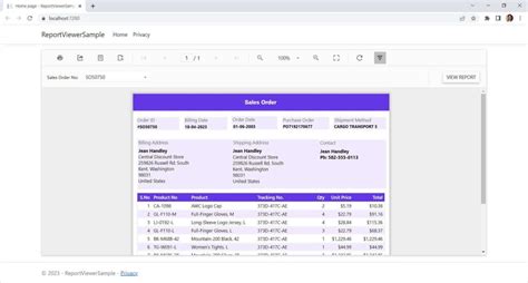 ASP.NET Core Reporting Example Free 的图像结果