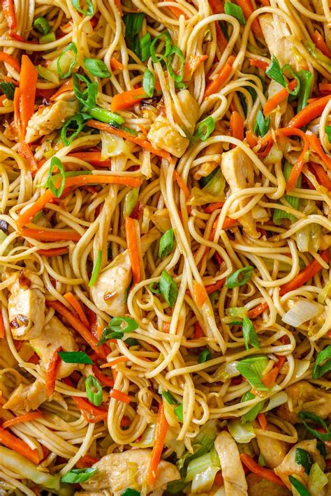 Classic chow mein noodles is so satisfying with chicken, vegetables ...