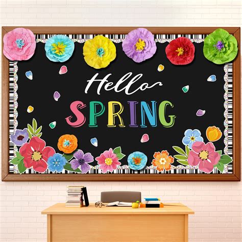 Amazon.com : Lunmon 62 Pcs Hello Spring Bulletin Board Sets Spring ...