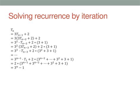 Image result for Solving Recurrence Equation Algorithm