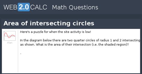 View question - Area of intersecting circles