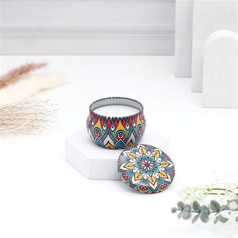 Scented White Multicolour Candle Pot for Elegant Home Decor.