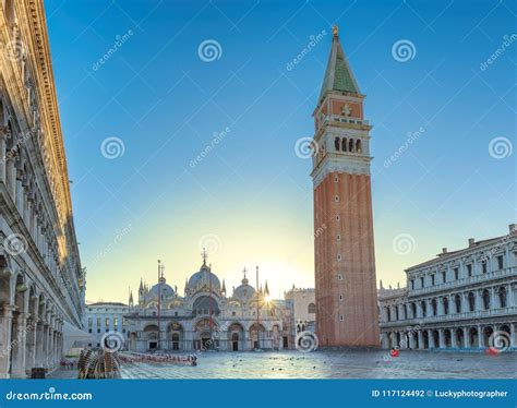 Venice Sunrise at San Marco Square in Venice, Italy. Stock Photo ...
